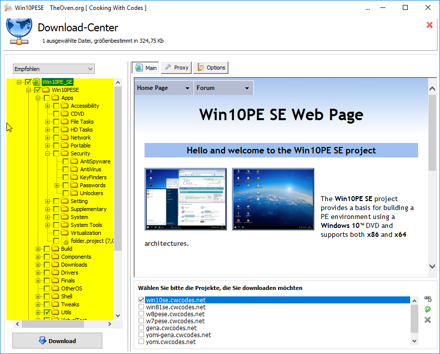 step11 WindowsPE Builder Download Auswahl