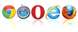 Eine Reihe von Browsern mit dem größten Marktanteil